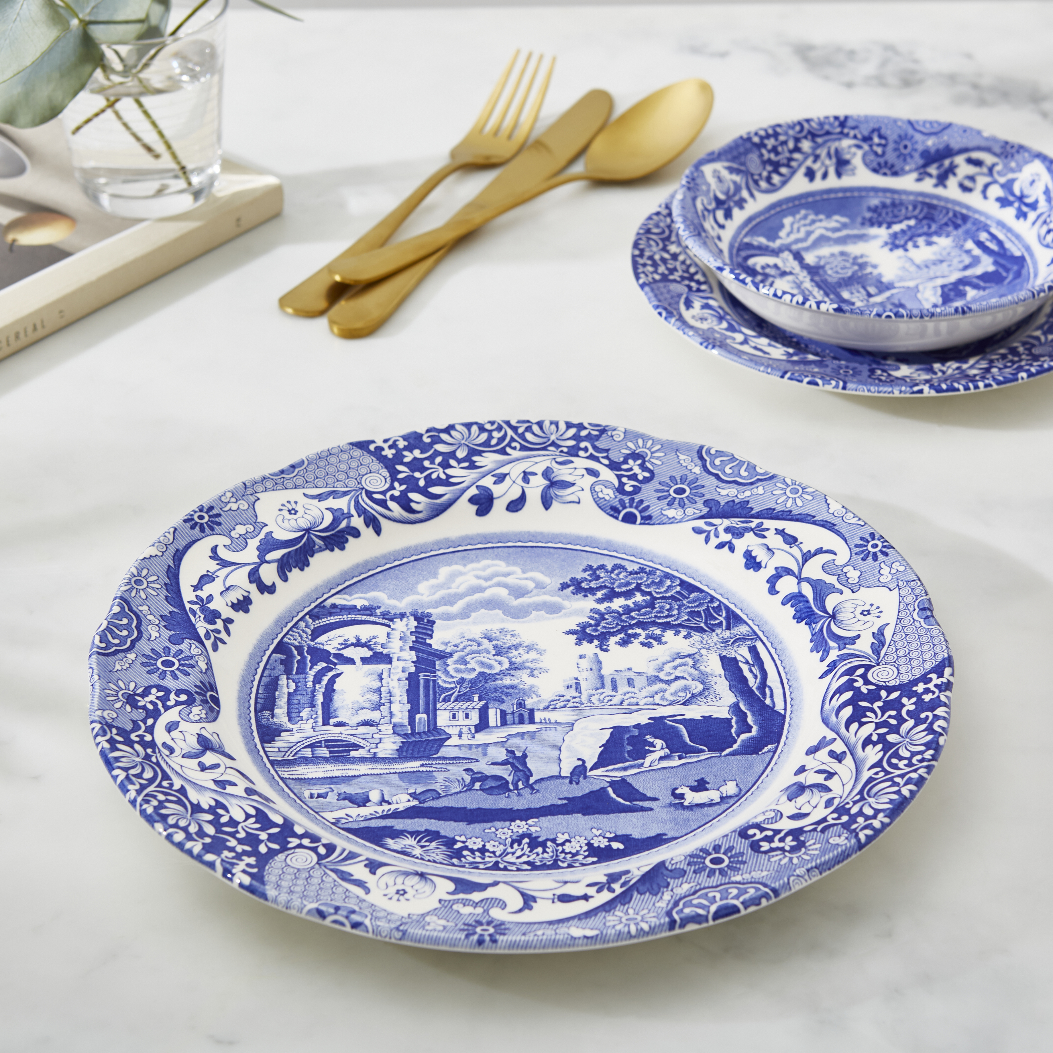 Blue Italian Set of 4 Dinner Plates image number null